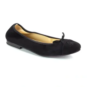 1641 - Black Suede Slip On for Girl/Teen/Women by London Kids