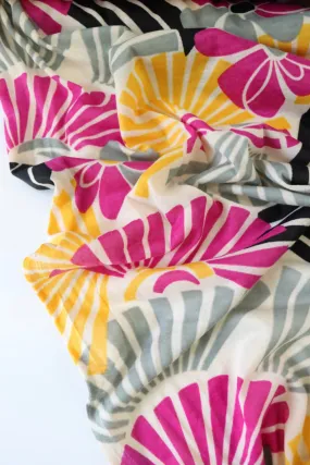 1YD PRECUT; Sunny Floral Spun Poly Jersey