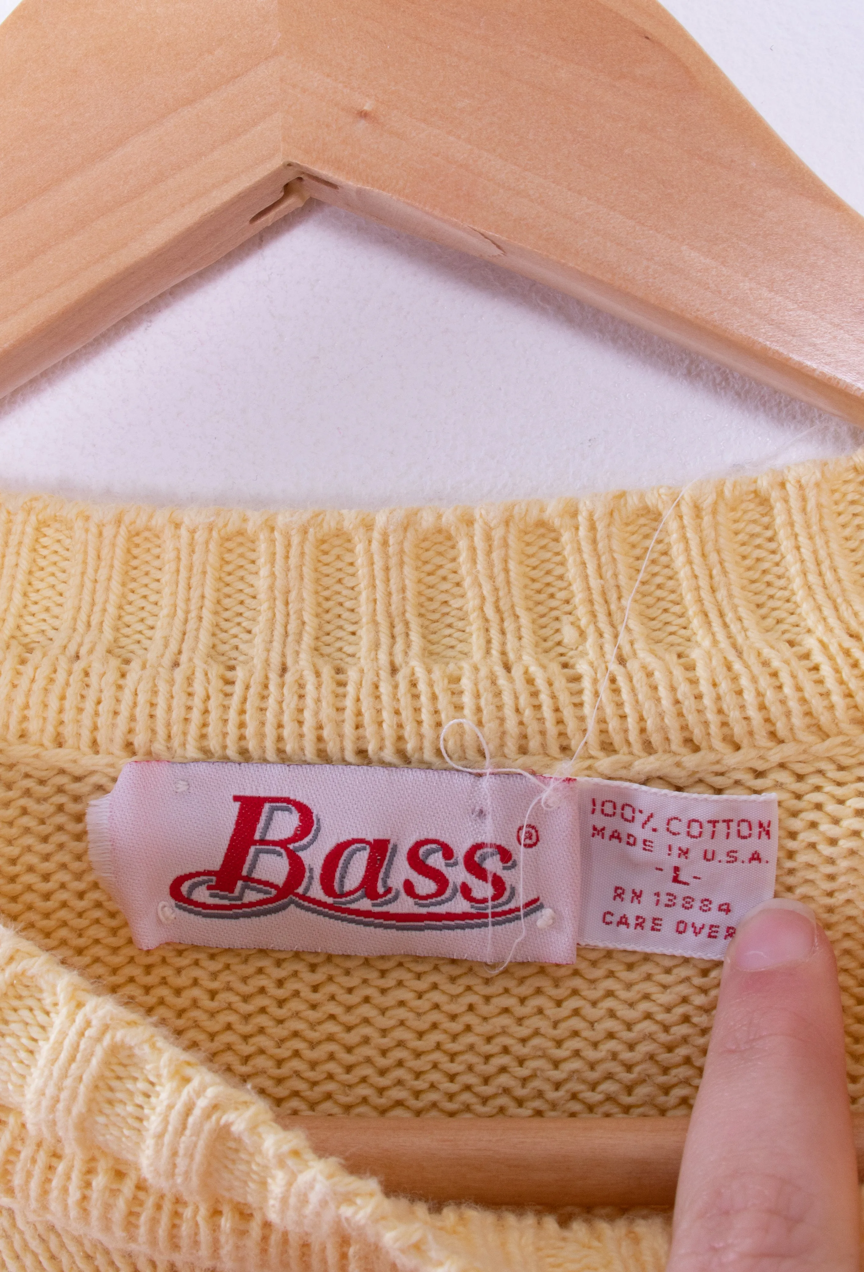 80s-90s Bass Yellow Sweater