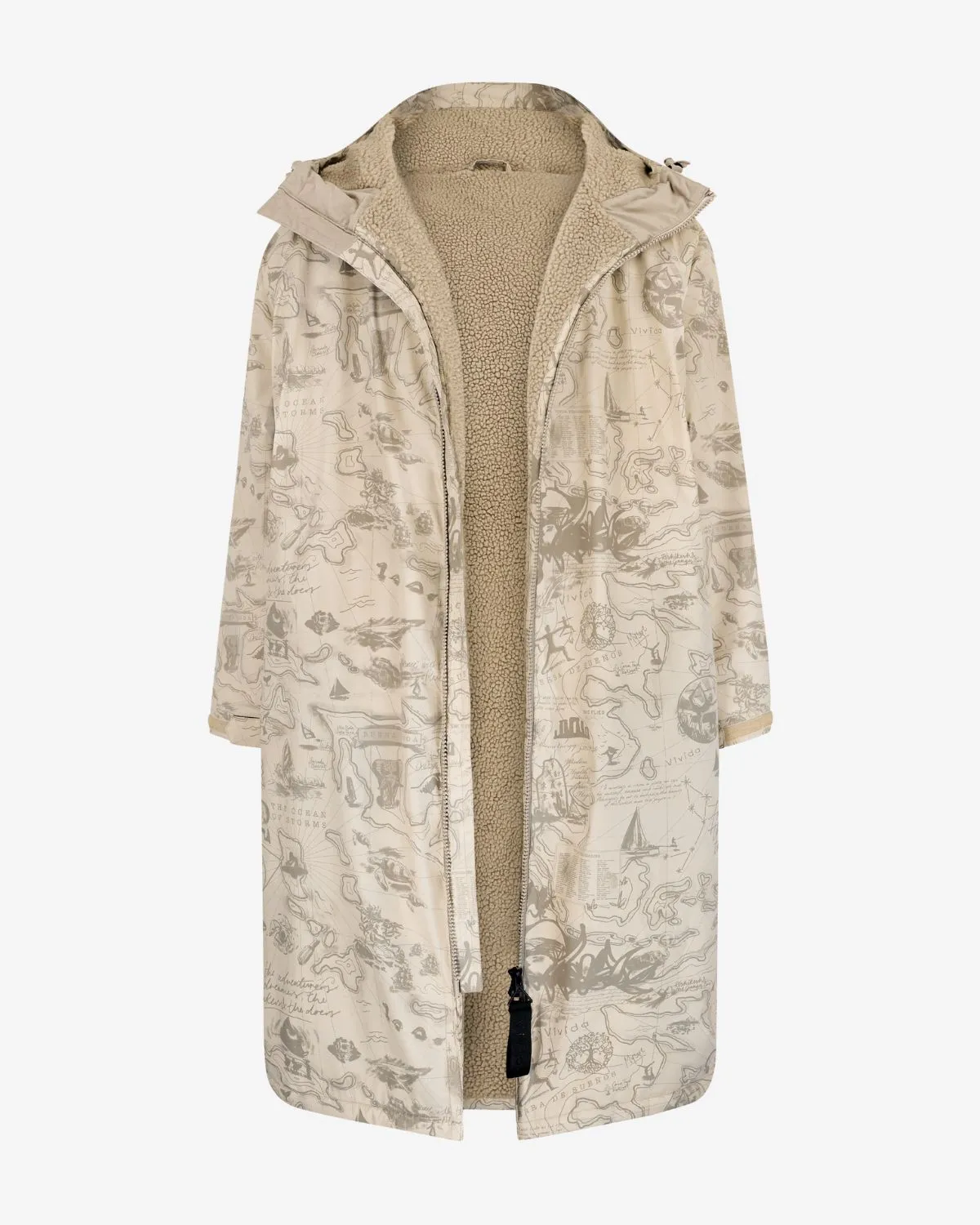 All Weather Sherpa Changing Robe - Desert Sand Map of Dreams