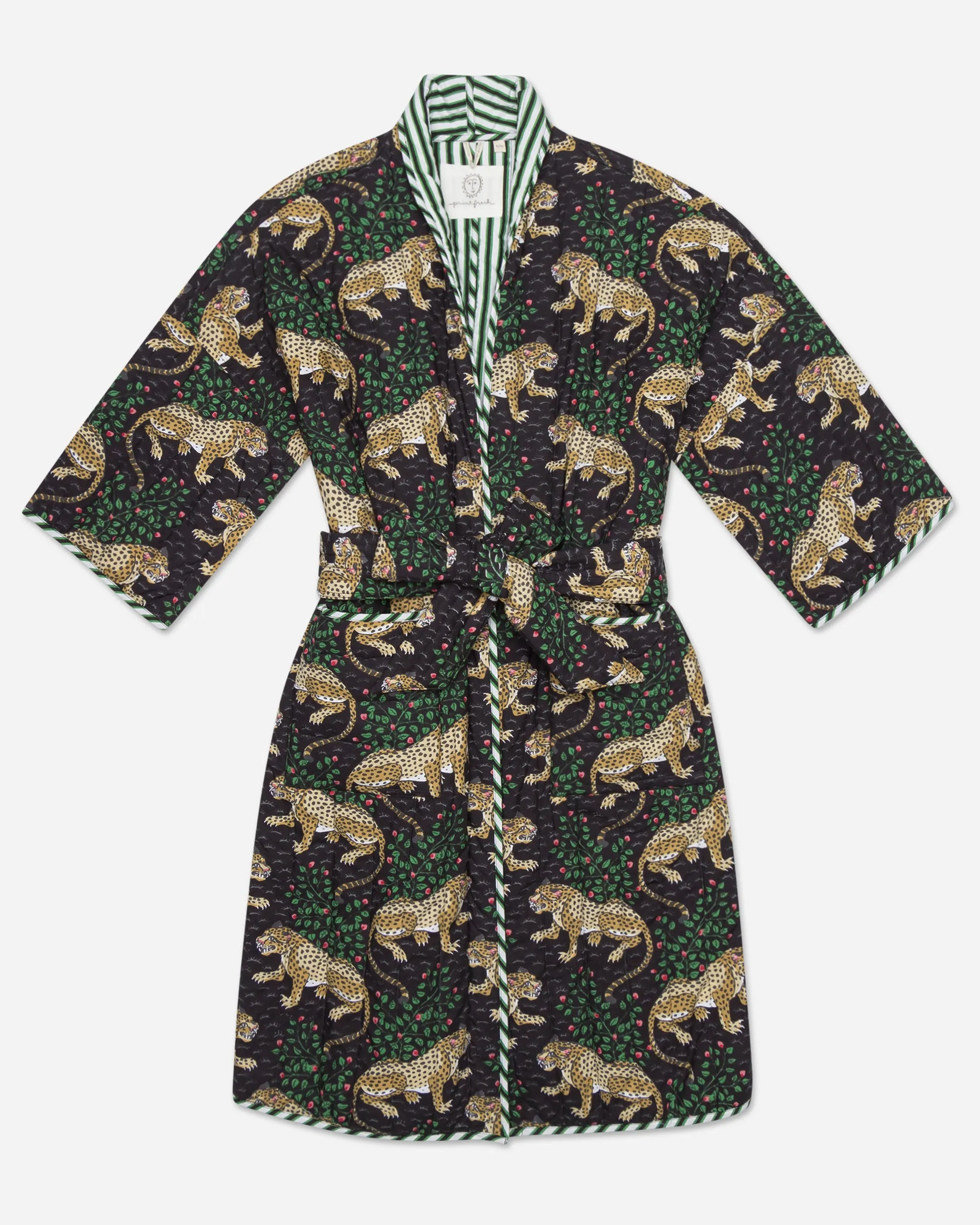 Bagheera - Reversible Quilted Robe - Ink