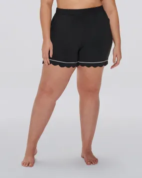 Becca Scallop Sleep Shorts | Black