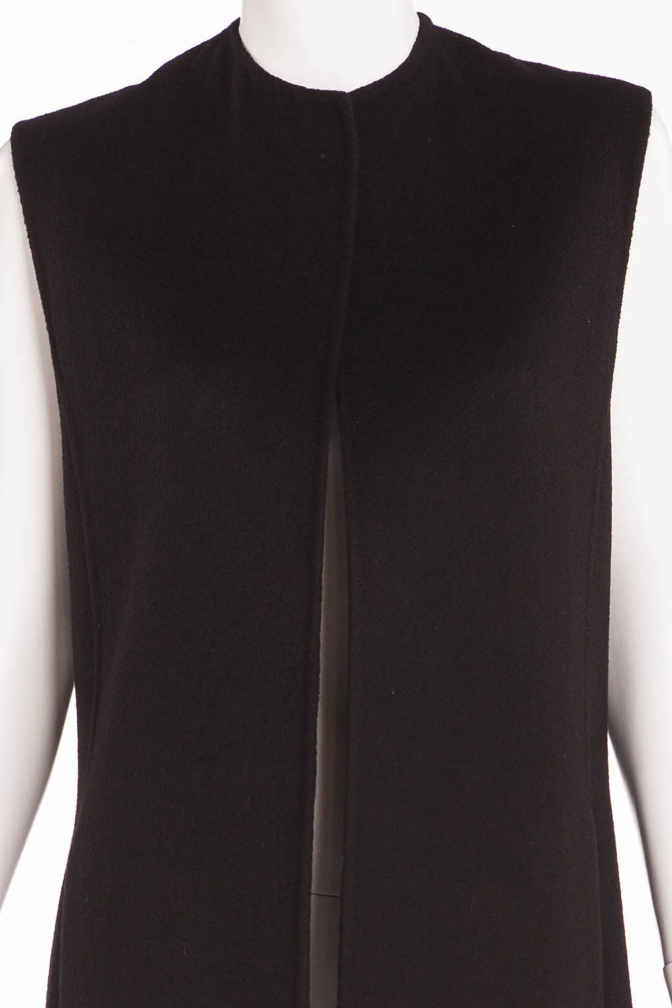 Brioni - Black Sleeveless Cashmere Open Longline Vest