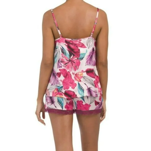 Cynthia Rowley Women's 2-Pc Floral Satin Lace Camisole & Shorts Pajama Set