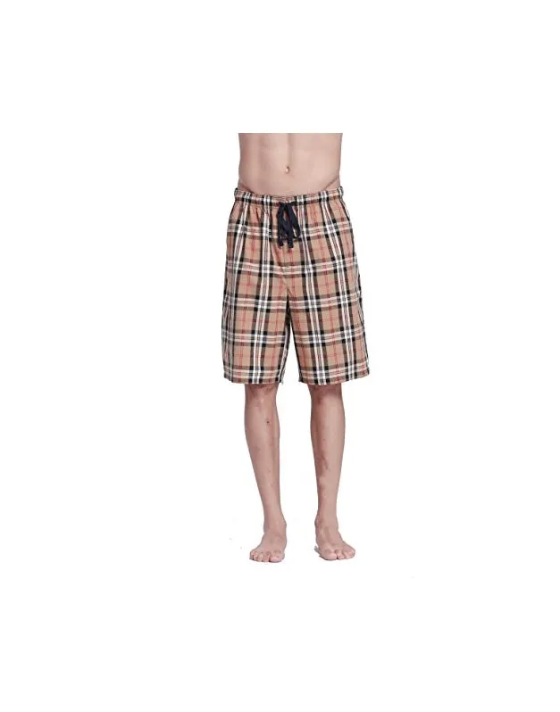 CYZ Men's 100% Cotton Plaid Poplin Woven Lounge/Sleep Shorts