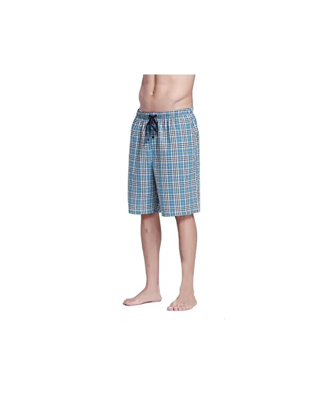 CYZ Men's 100% Cotton Plaid Poplin Woven Lounge/Sleep Shorts