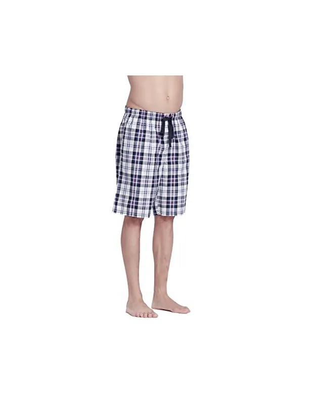 CYZ Men's 100% Cotton Plaid Poplin Woven Lounge/Sleep Shorts