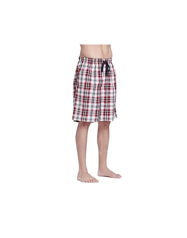 CYZ Men's 100% Cotton Plaid Poplin Woven Lounge/Sleep Shorts