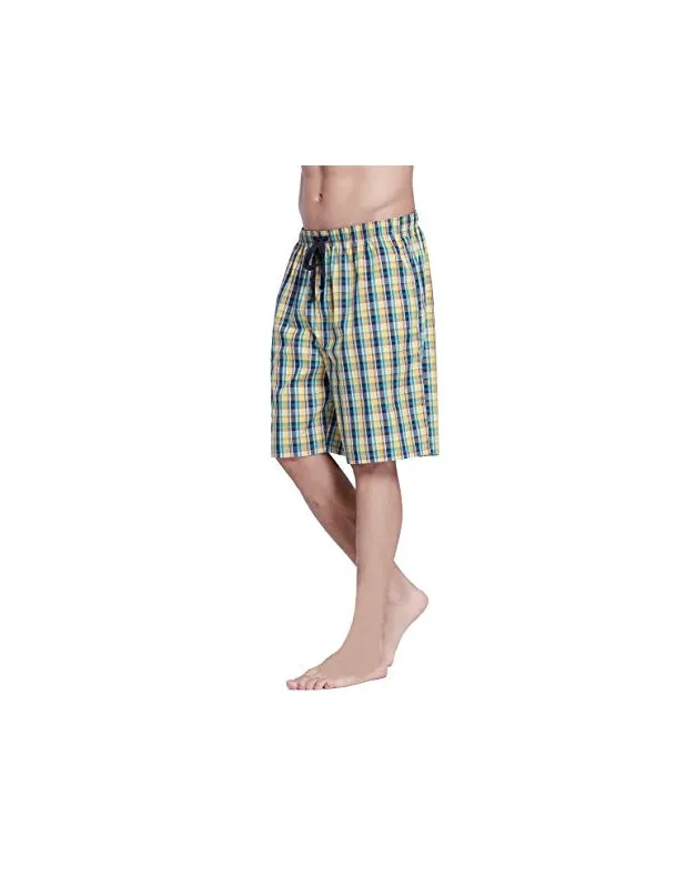 CYZ Men's 100% Cotton Plaid Poplin Woven Lounge/Sleep Shorts