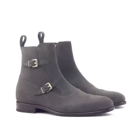 DapperFam Octavian in Grey Men's Lux Suede Buckle Boot