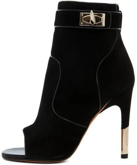 'Dunke' Suede Nappa Shark Lock Bootie