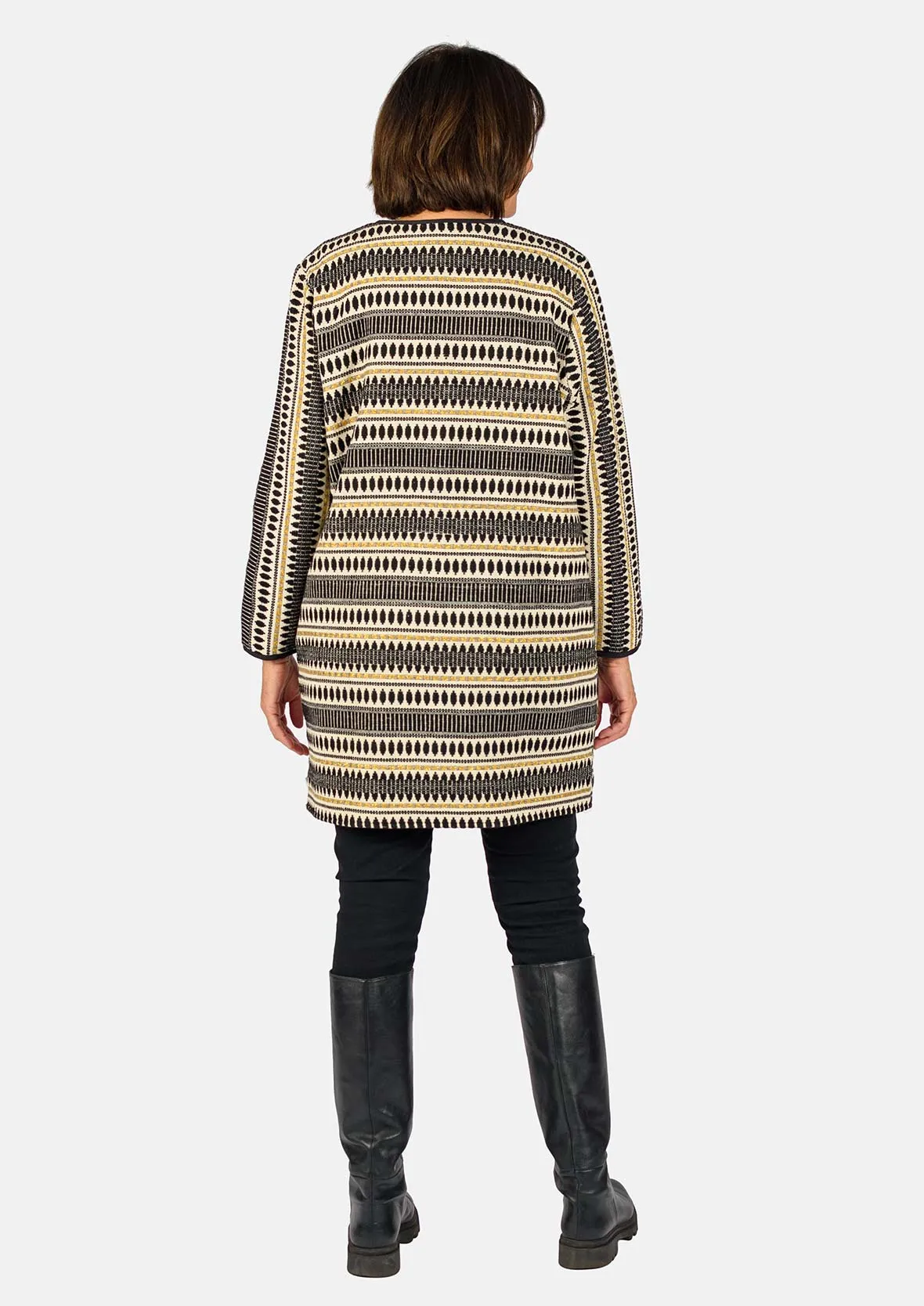 Edge to Edge Jacquard Longline Jacket