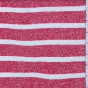 Flame Red/White Stripe Sweater Knit Fabric