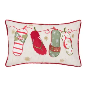 Flip Flop Christmas Pillow