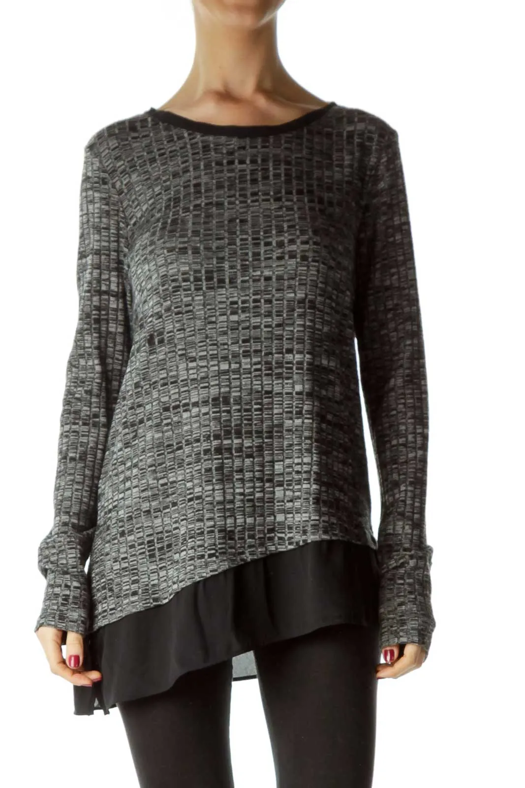 Gray Mottled Knit