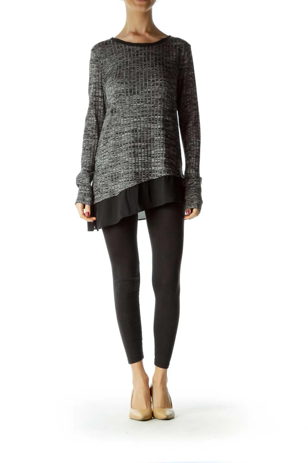 Gray Mottled Knit