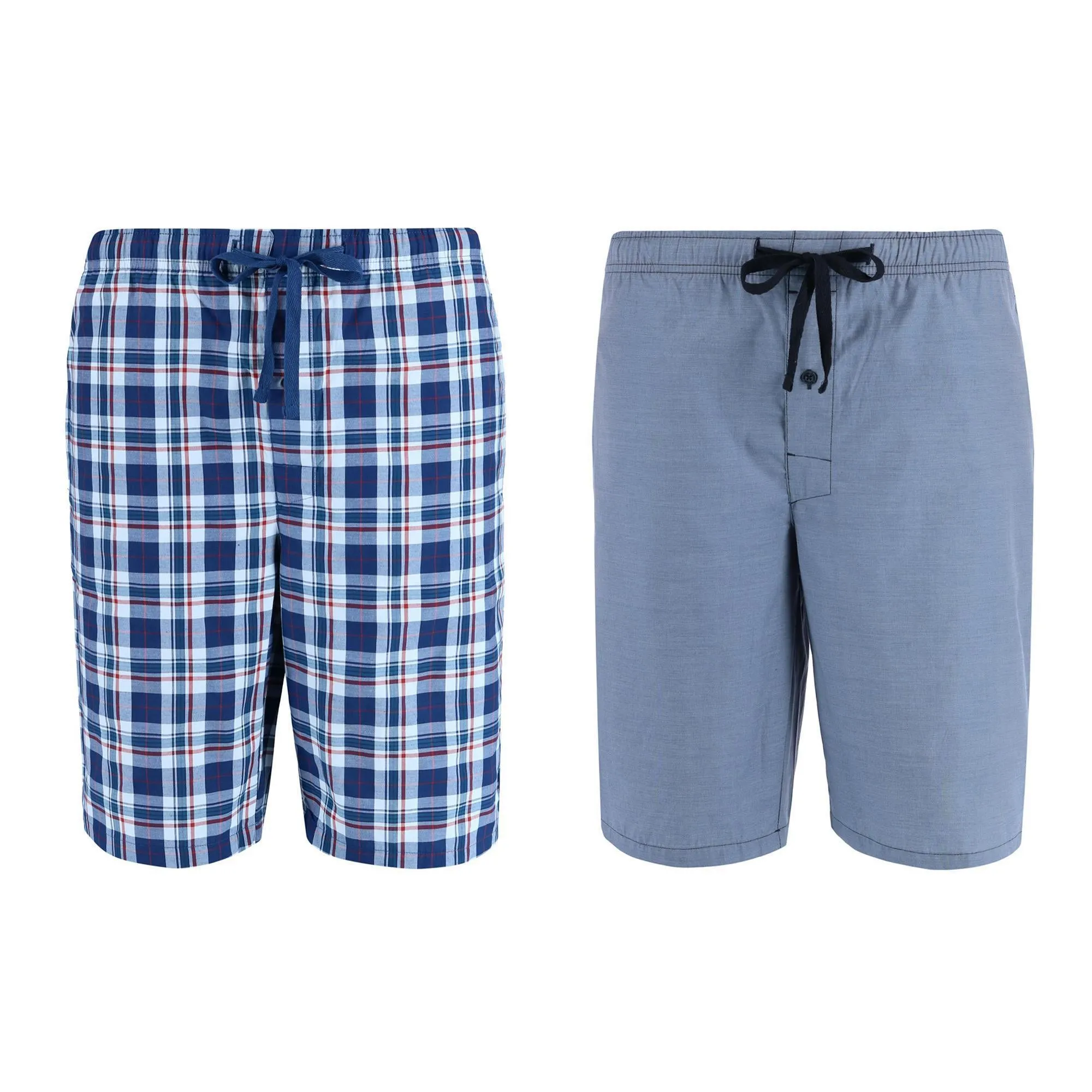 Hanes Men's Big and Tall Woven Cotton Pajama Sleep Shorts (Pack of 2)