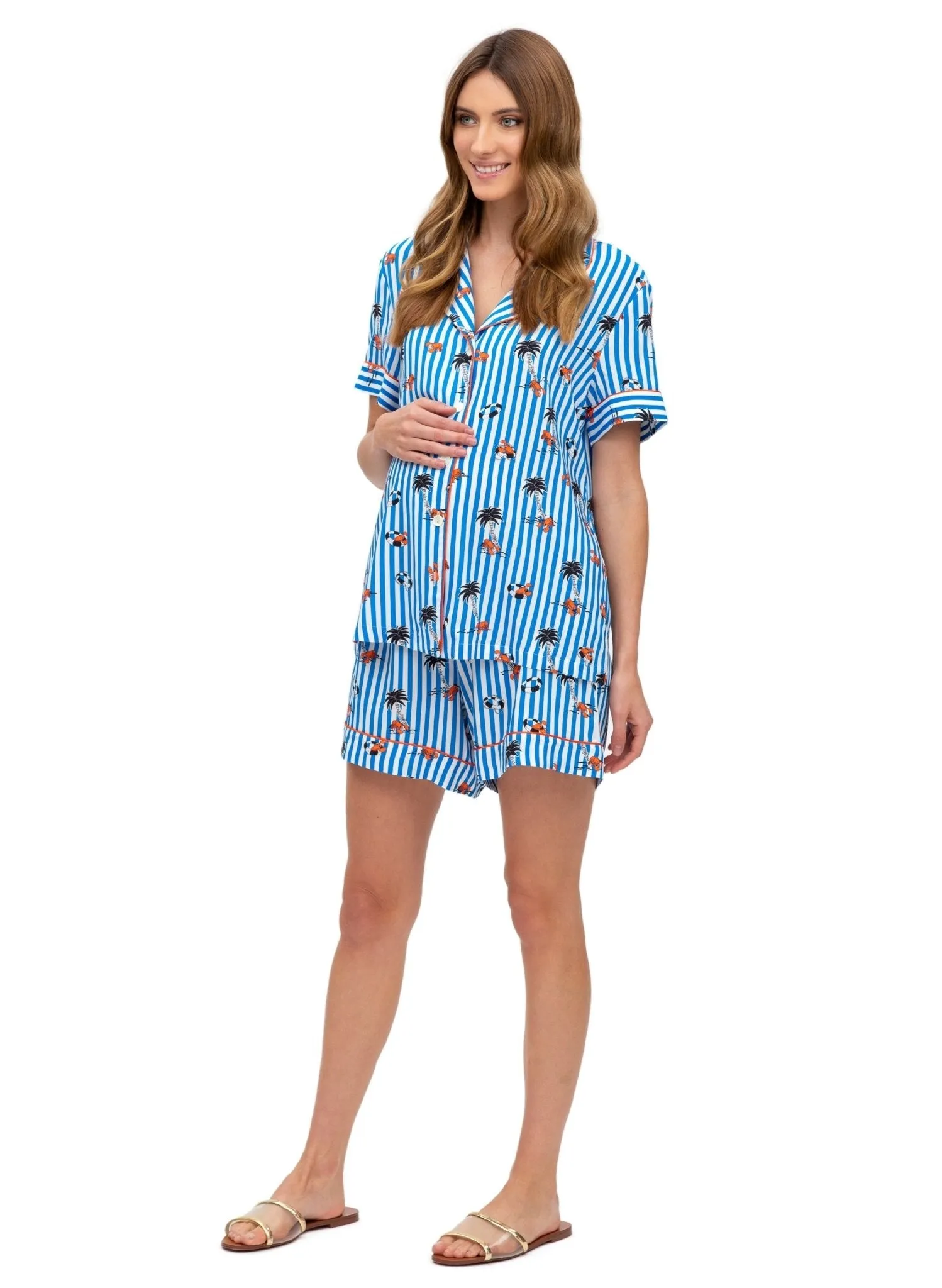 Honey Short Maternity Pyjama - Lobster