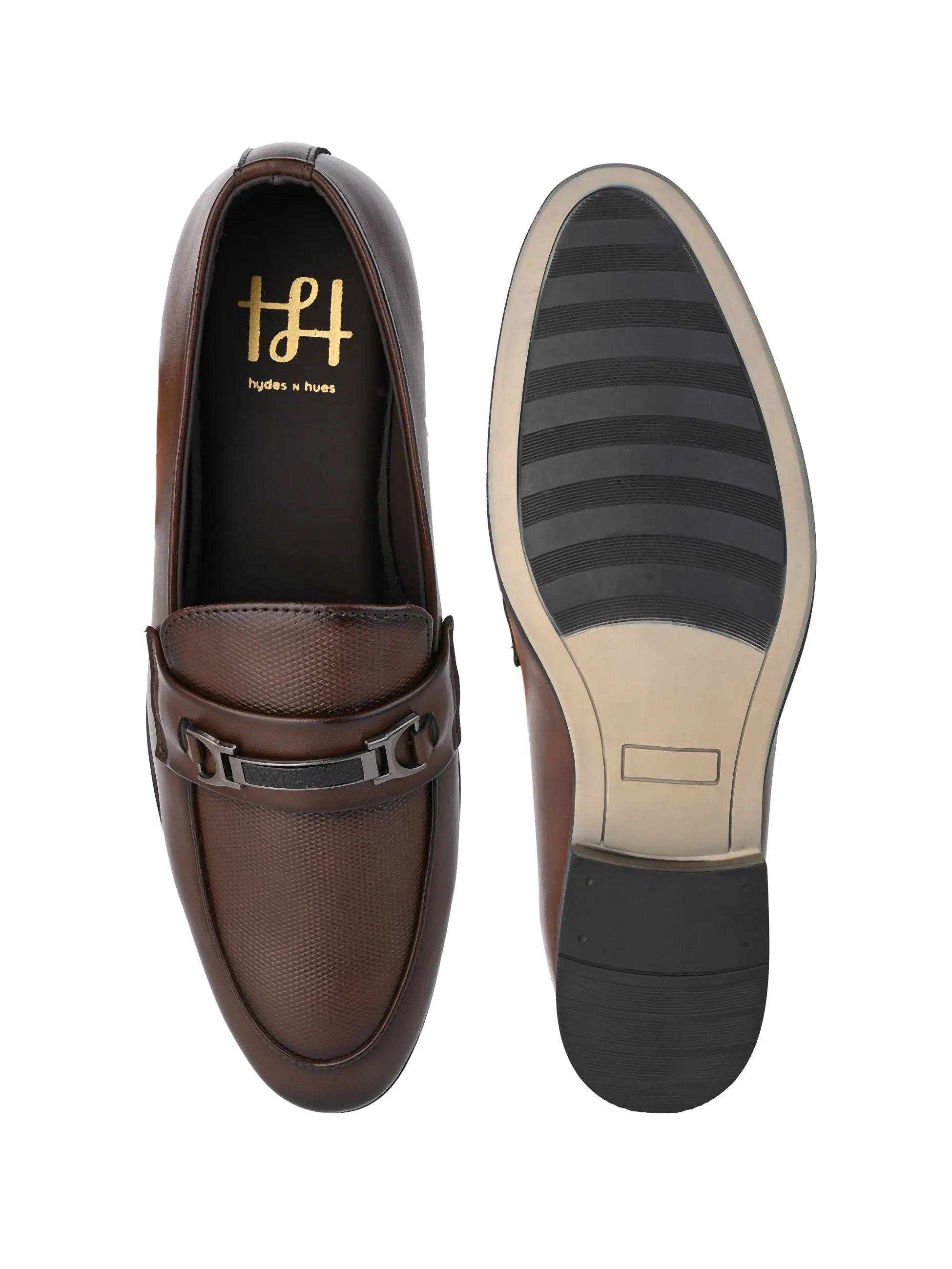 Hydes N Hues Men Brown Round Toe Slip-Ons