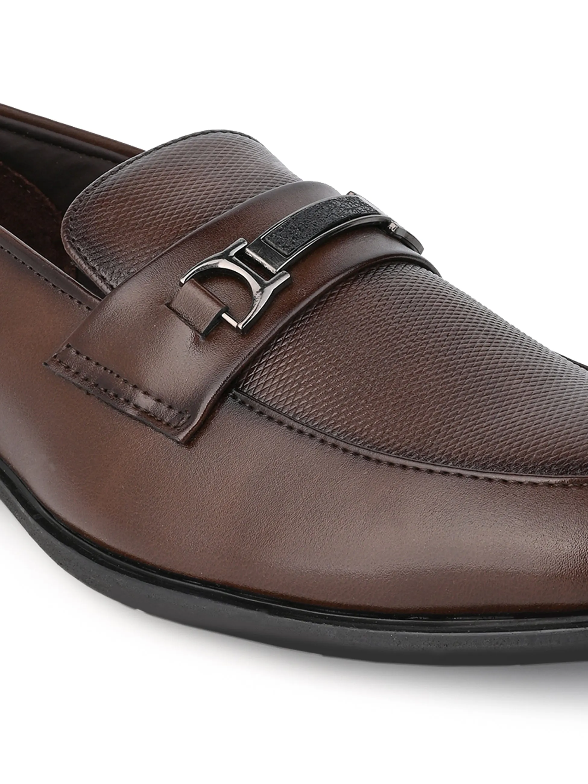 Hydes N Hues Men Brown Round Toe Slip-Ons