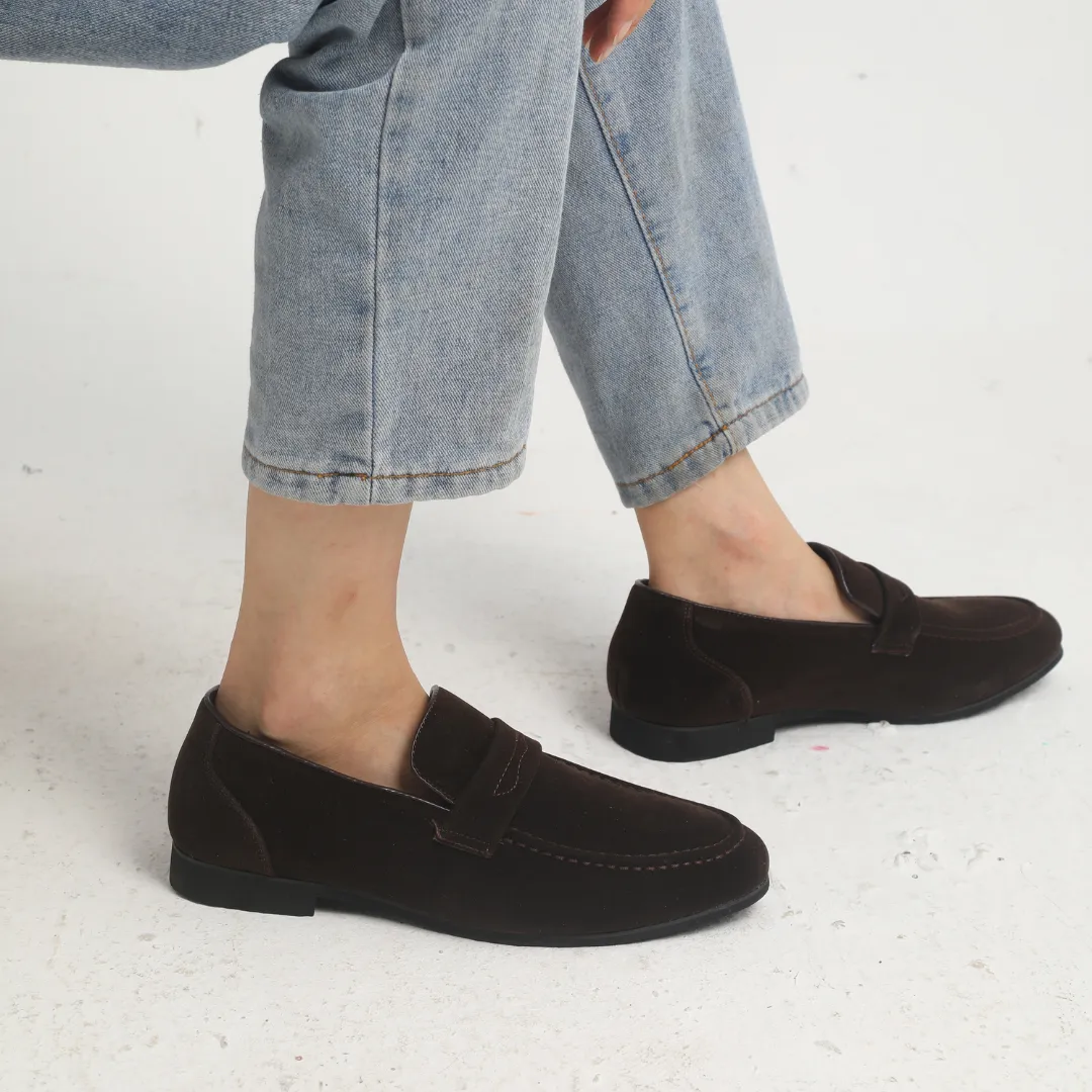 Icarus Luxury Suede Slip-Ons with Strap for Stylish Comfort