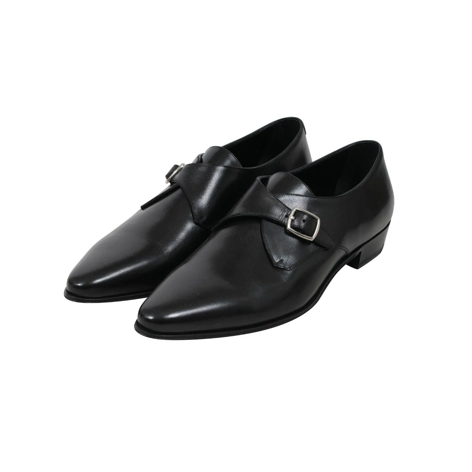 Jacno Monk Creeper US11.5 44.5 Black Leather Single Buckle Dress Shoe