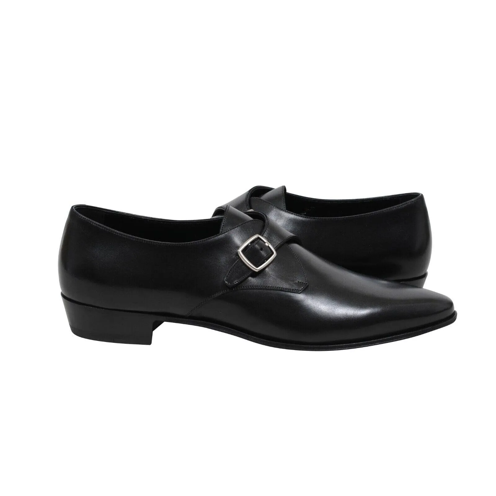 Jacno Monk Creeper US11.5 44.5 Black Leather Single Buckle Dress Shoe