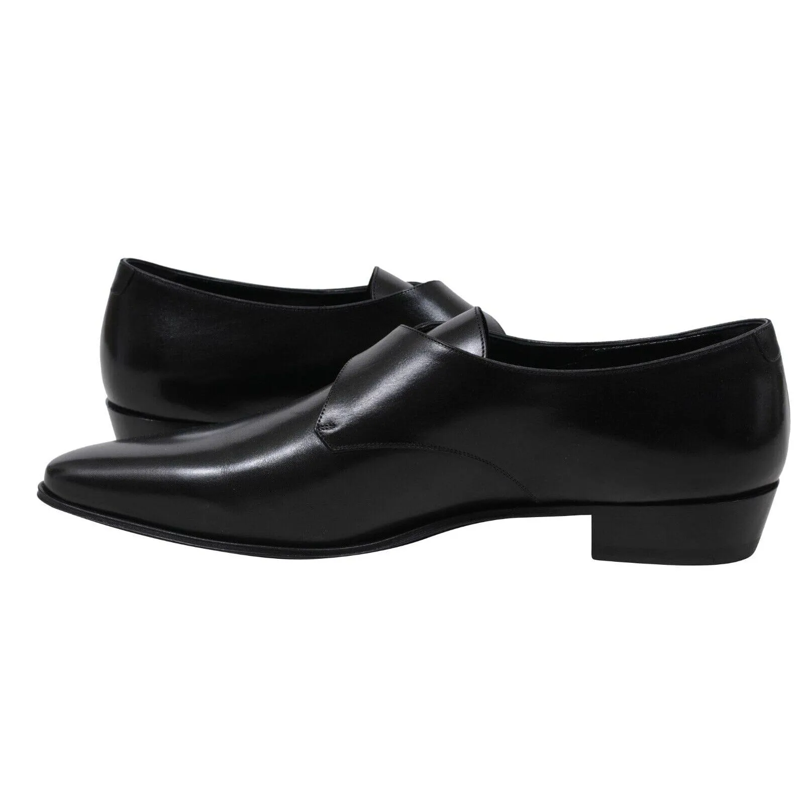 Jacno Monk Creeper US11.5 44.5 Black Leather Single Buckle Dress Shoe