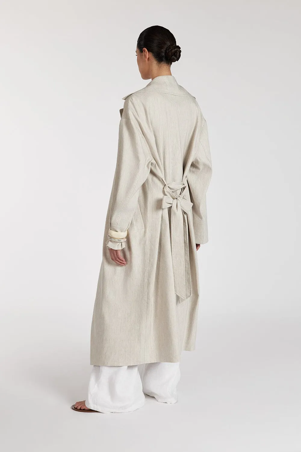 JOSEPHINA NATURAL LINEN BLEND COAT