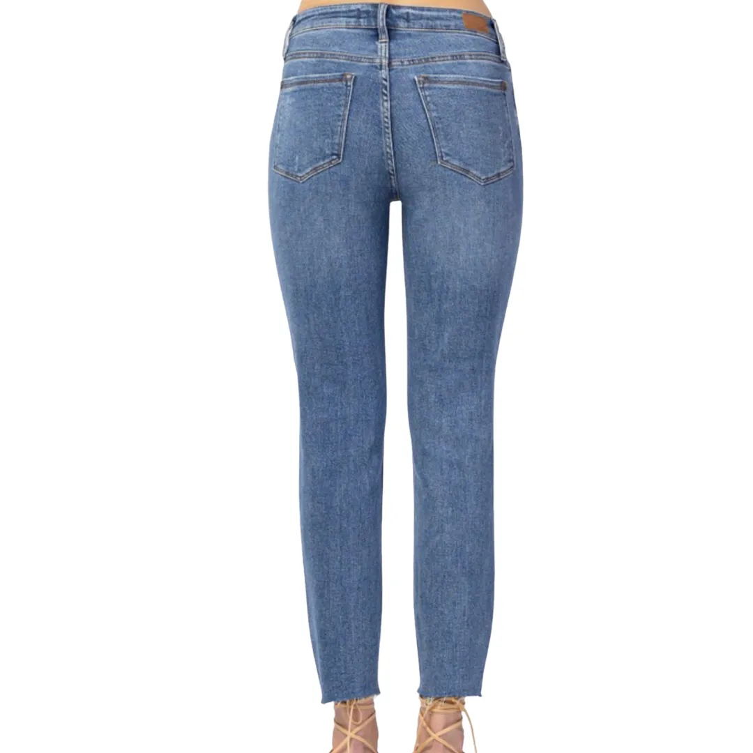 Judy Blue Relaxed Fit Sunflower Embroidered Jeans