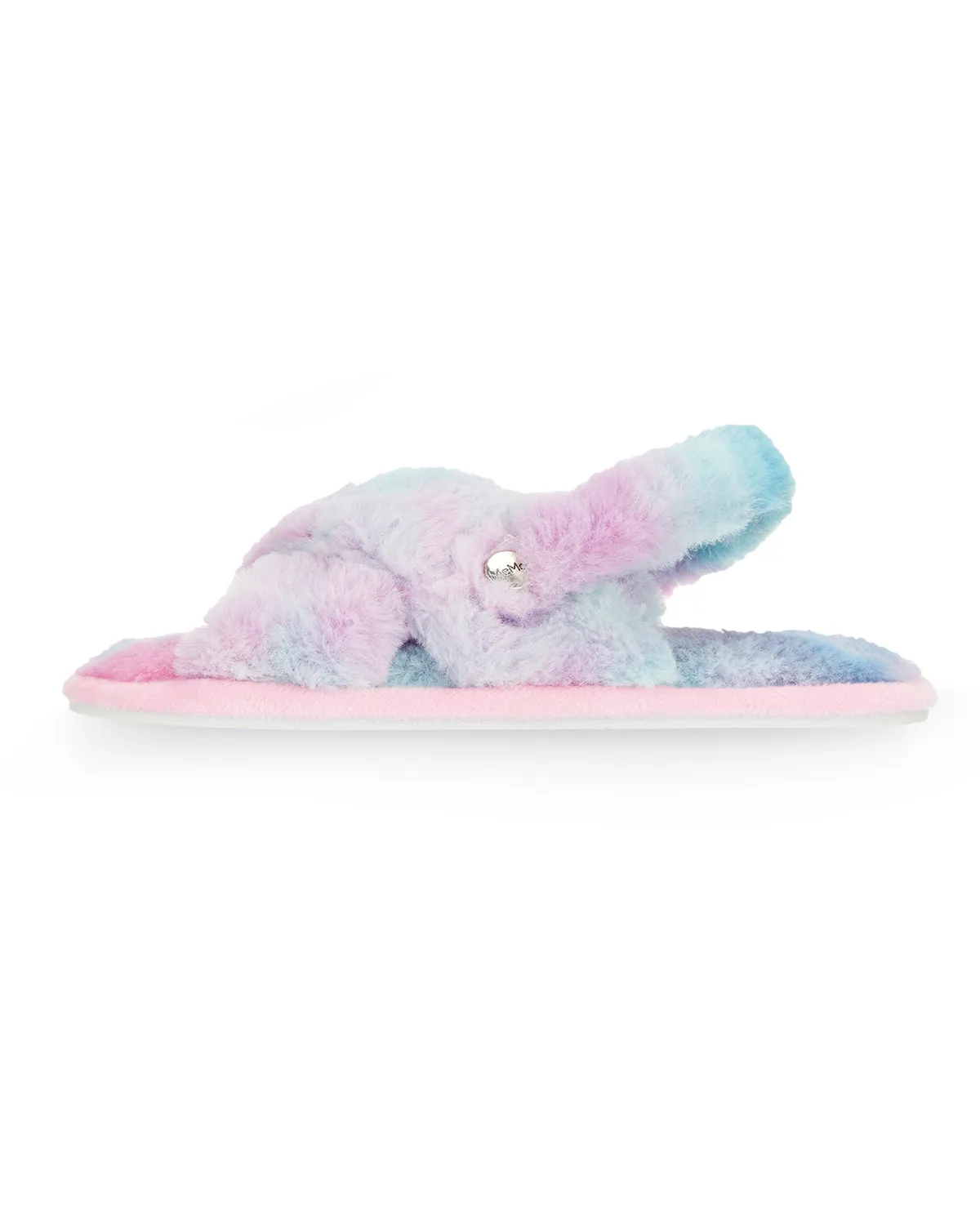 Kids' Tie Dye Crosshatched Plush Slippers