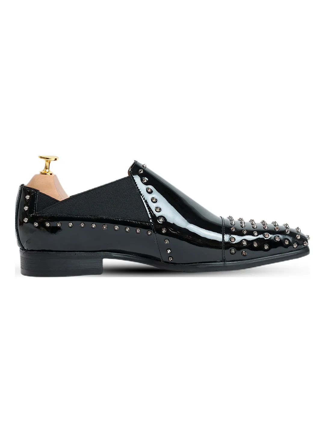 La Cairo Studded Black Patent Slip On