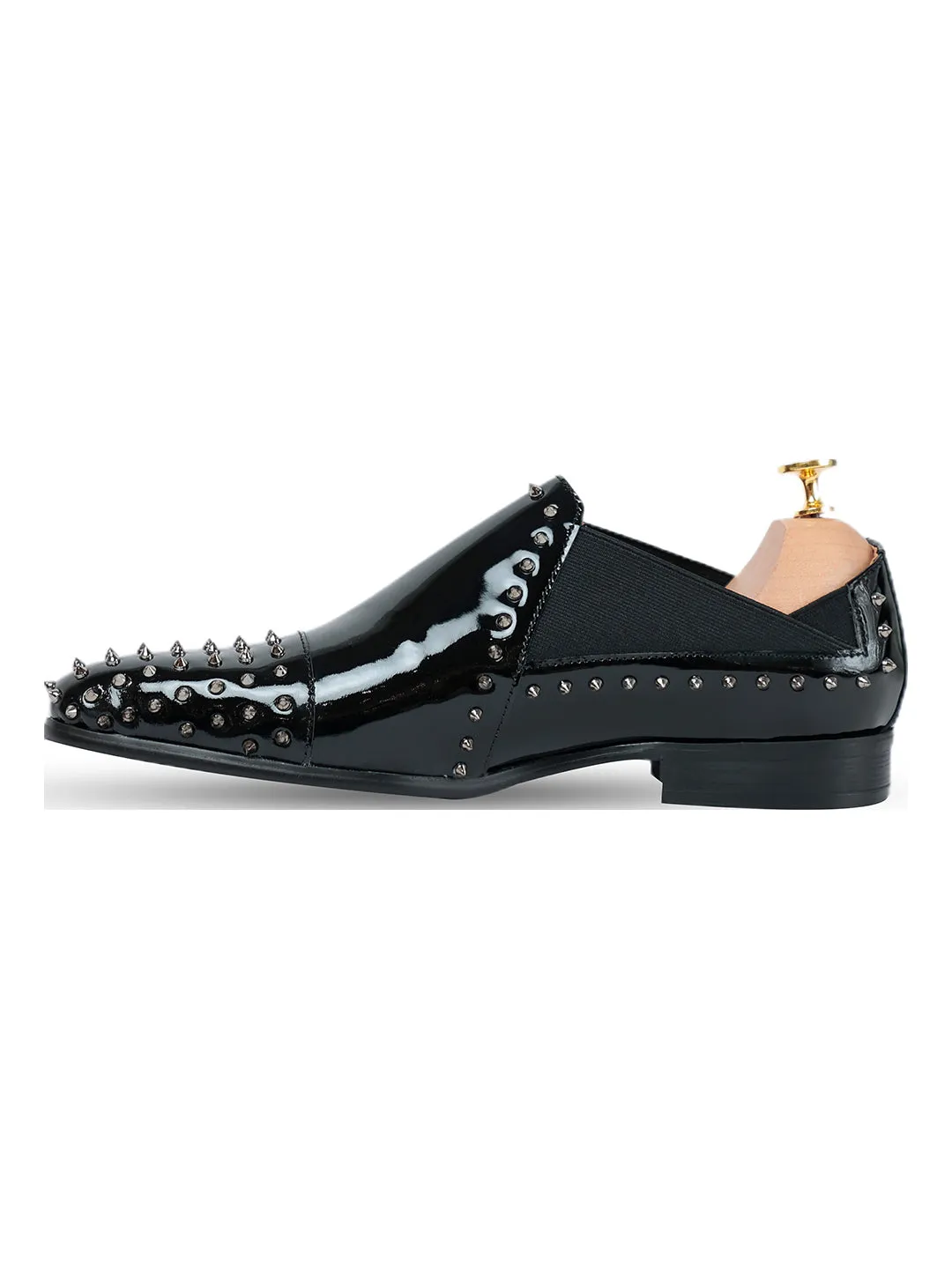 La Cairo Studded Black Patent Slip On