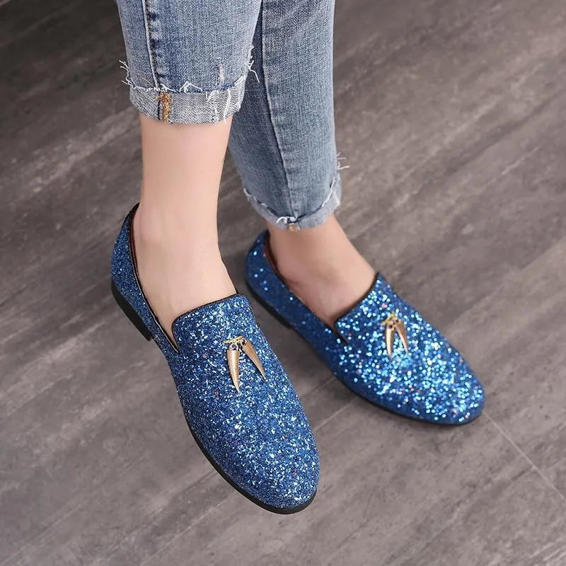 Luxury Glitter Italian Tassel Moccasins