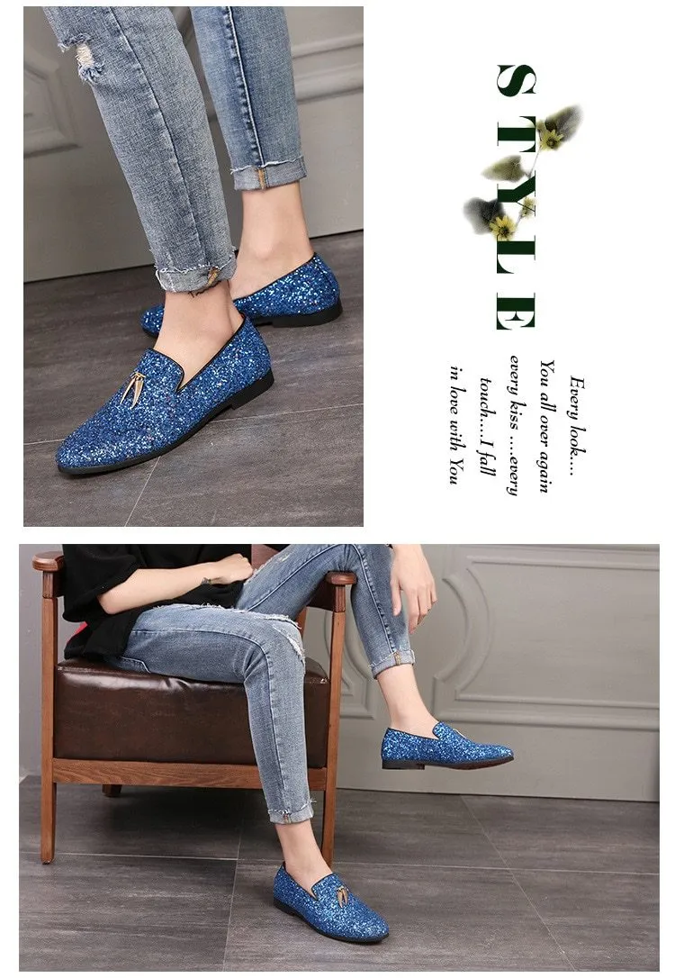 Luxury Glitter Italian Tassel Moccasins