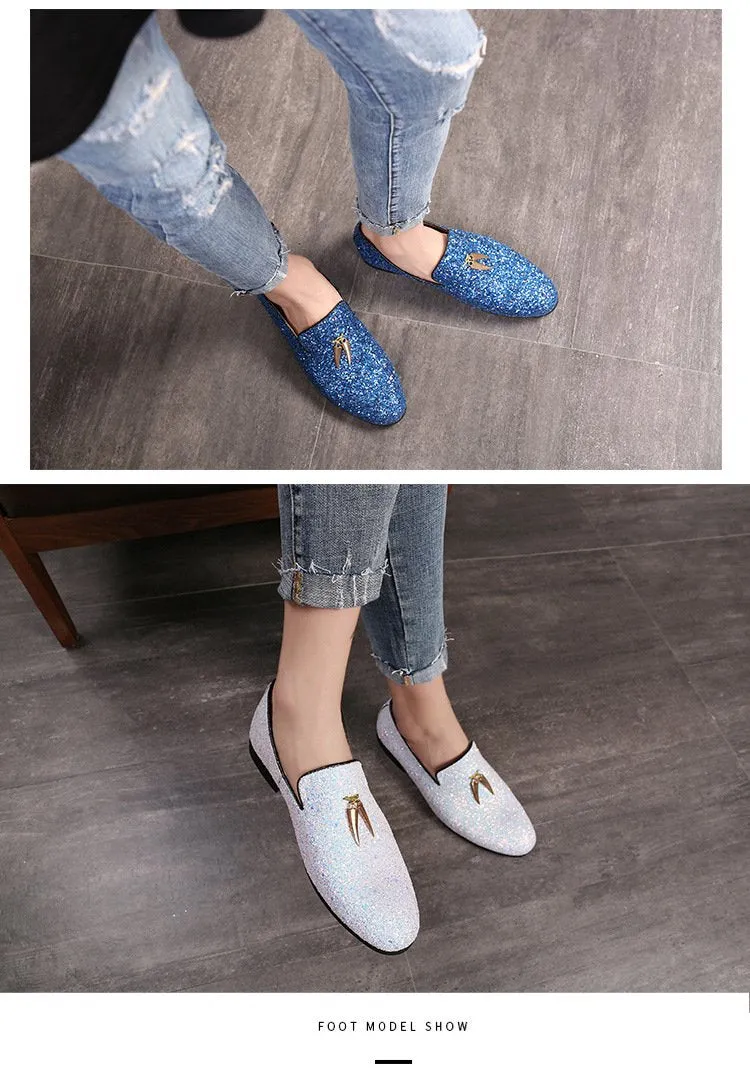 Luxury Glitter Italian Tassel Moccasins