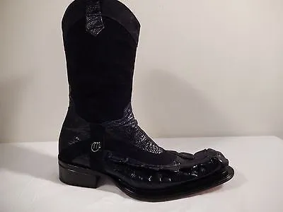 Mauri Ostrich Leg & Horn-back Crocodile Tail Boots