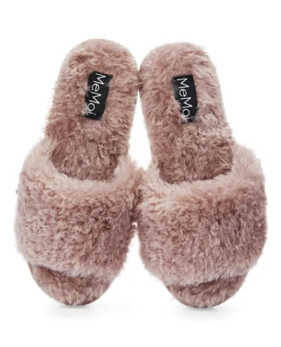 MeMoi Jacqueline Taupe Plush Slippers MZP07110-25109