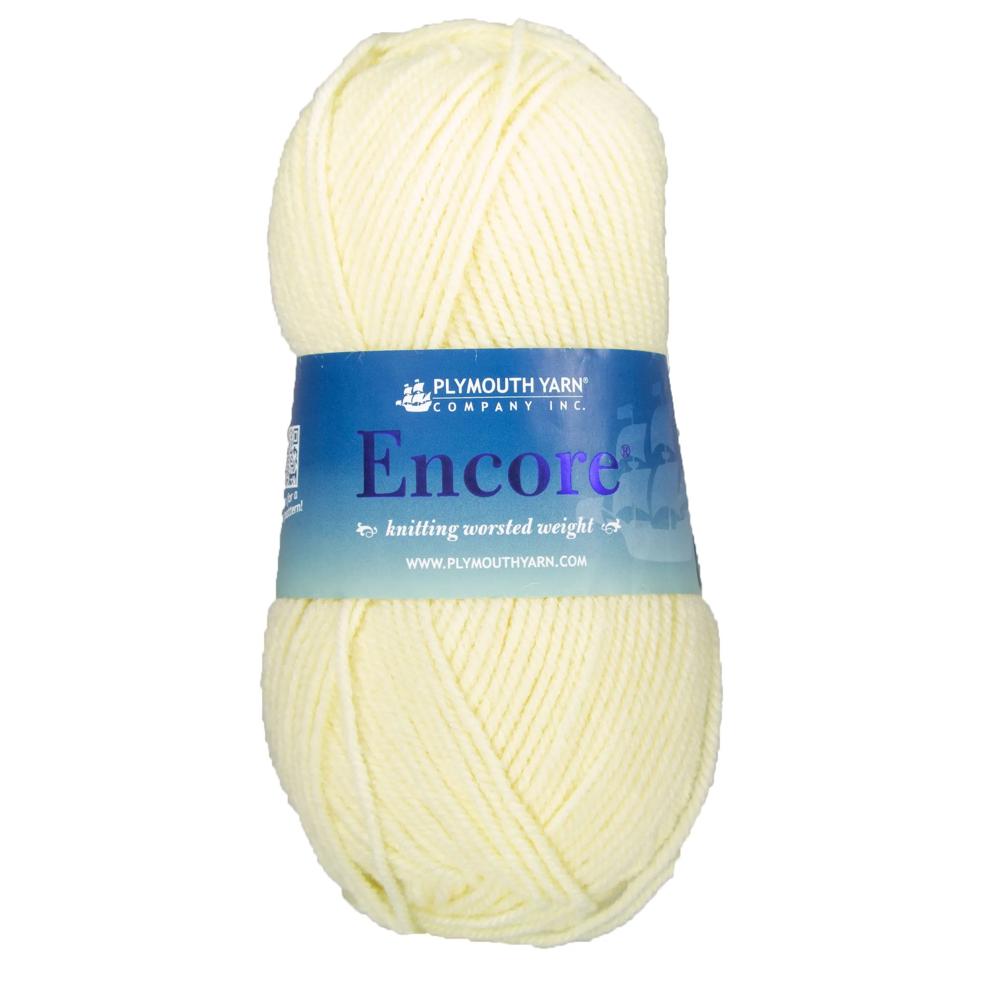 Plymouth Yarn Encore Worsted Yarn - 0256 Ecru