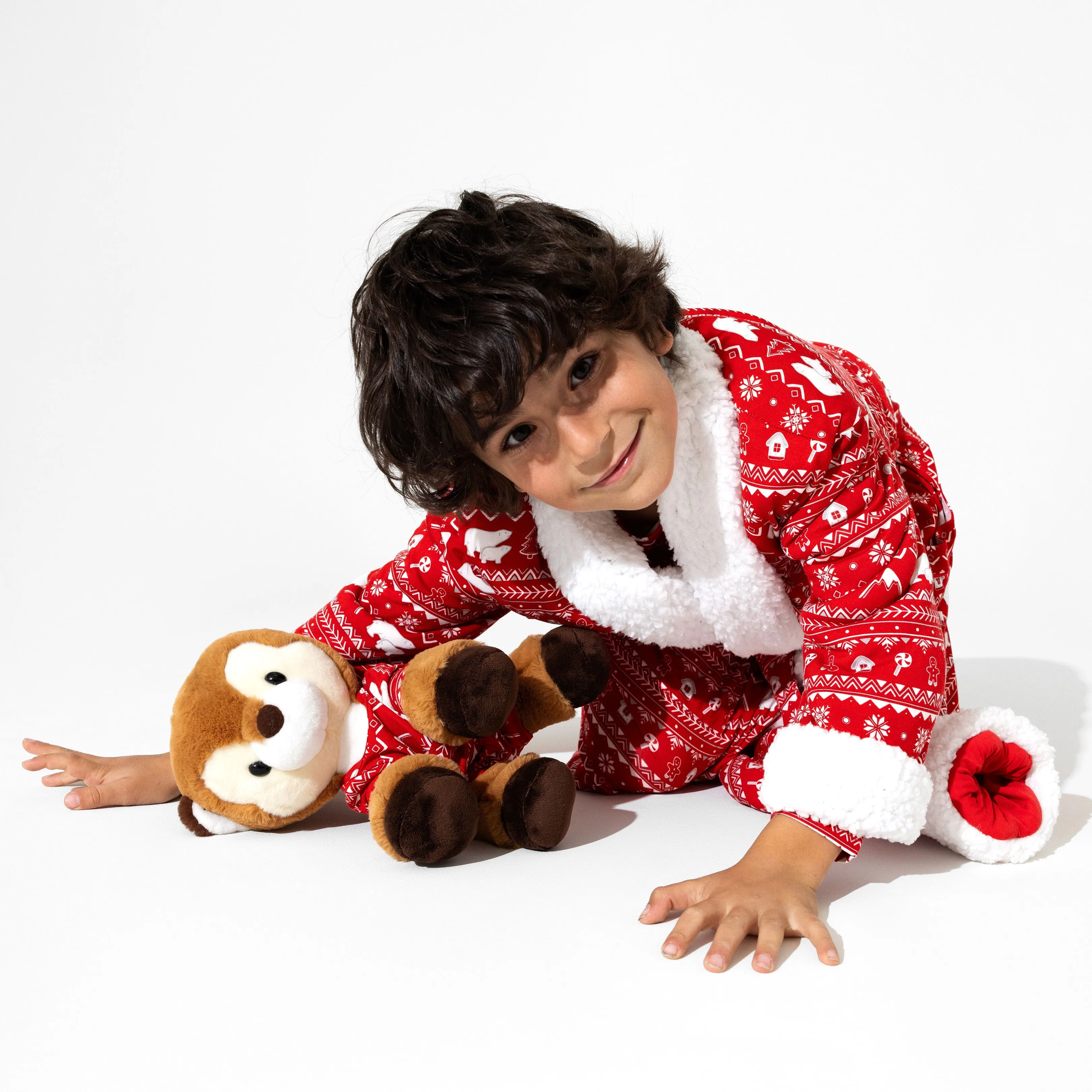 Polar Isle Red Bamboo Kids' Bamboo Sherpa Robe