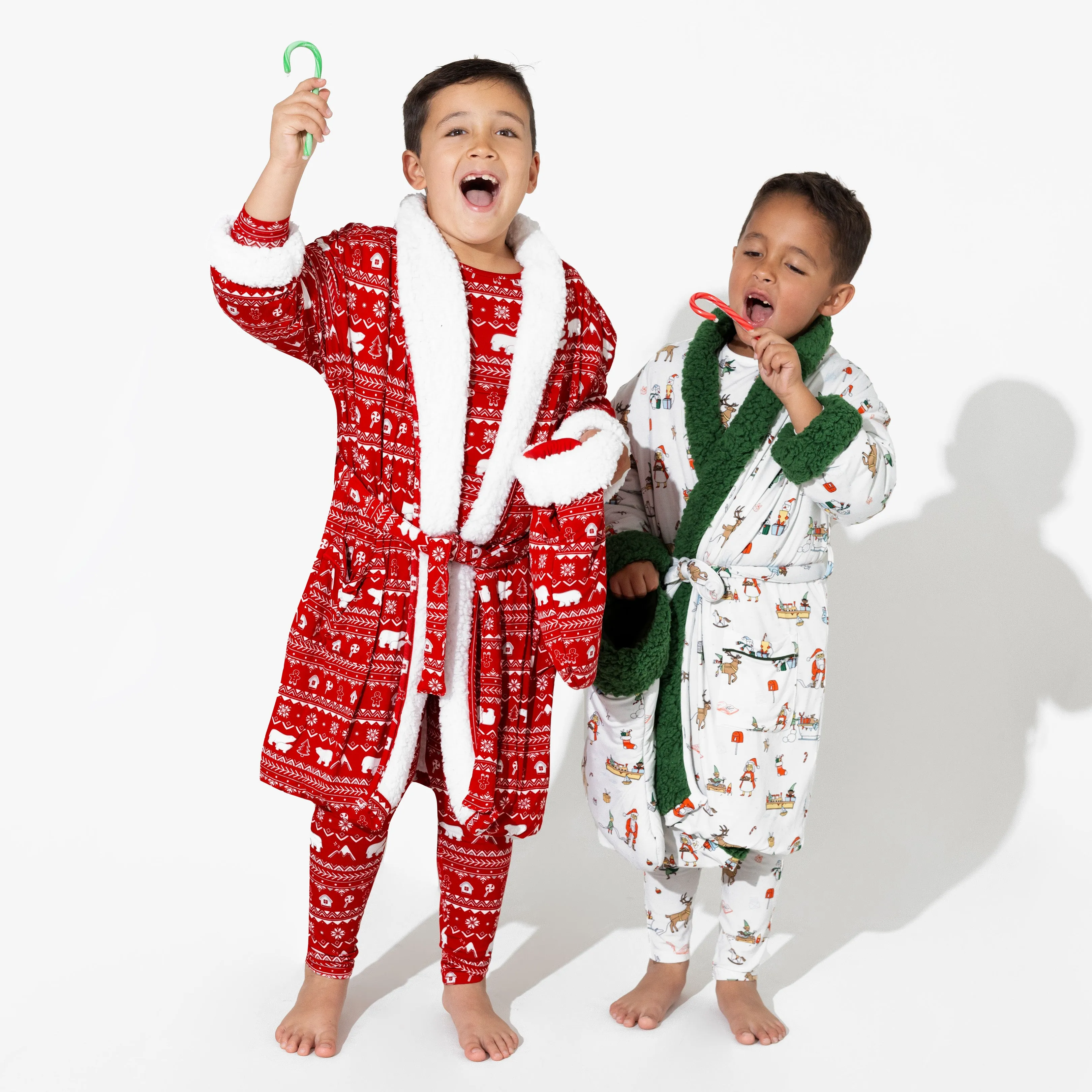 Polar Isle Red Bamboo Kids' Bamboo Sherpa Robe