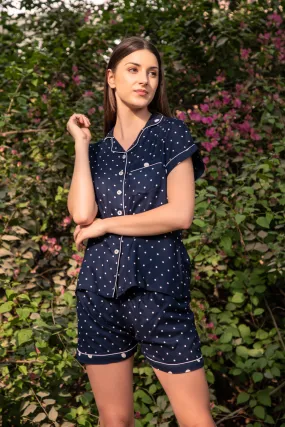 Polka dot Night suit in Rayon