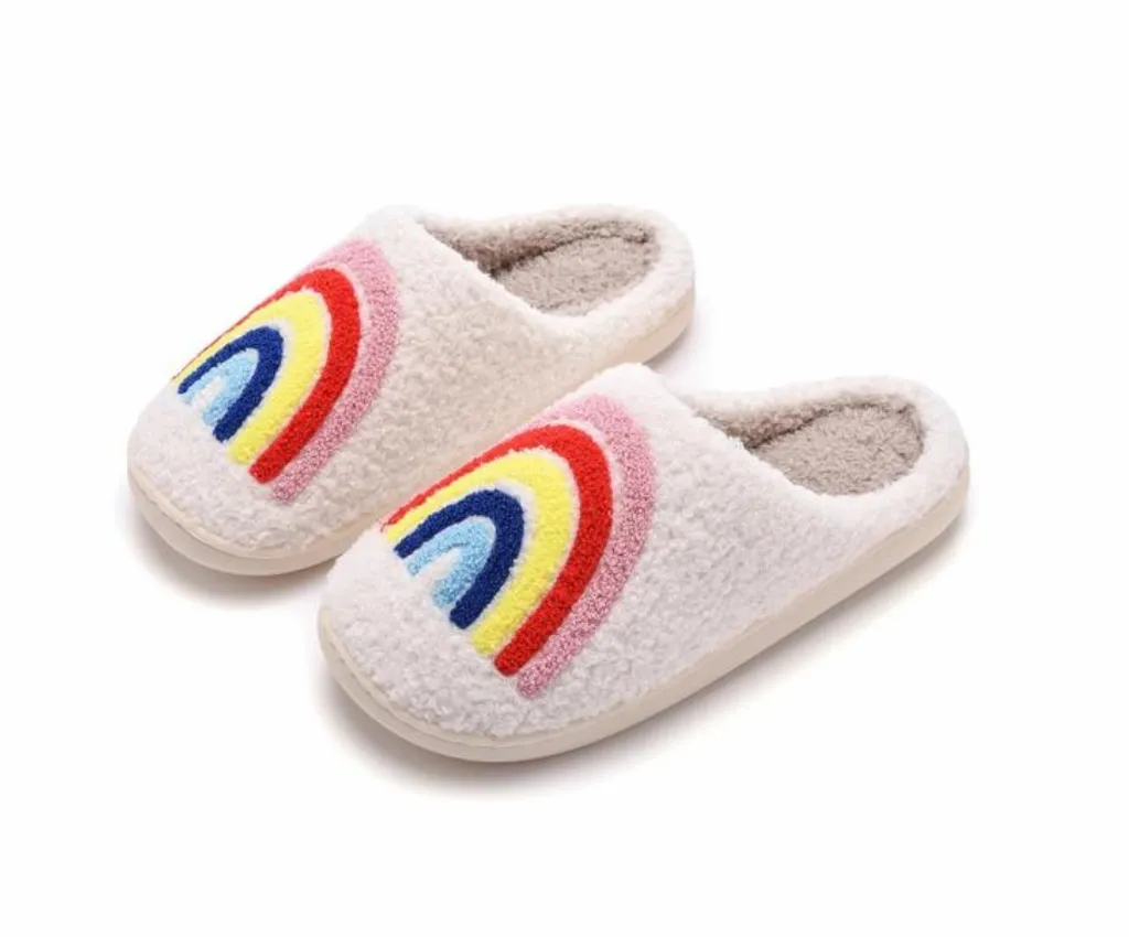 Rainbow Fluffy House Slipper