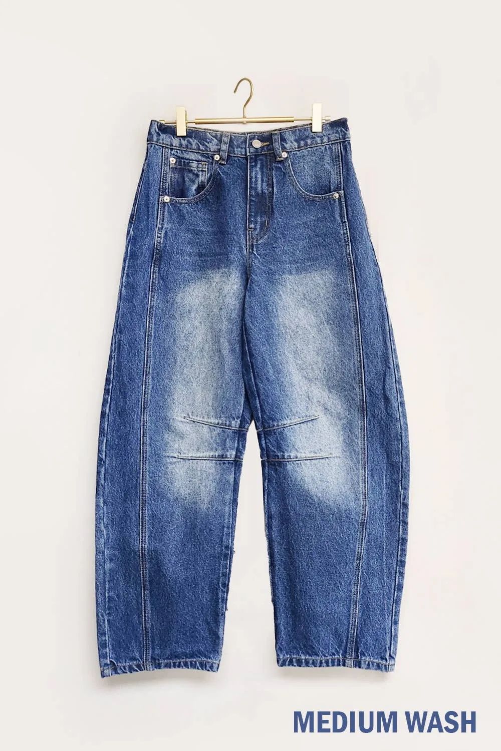 Relaxed Fit Cropped Barrel Jeans