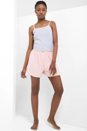 Rib Sleep Shorts Peach