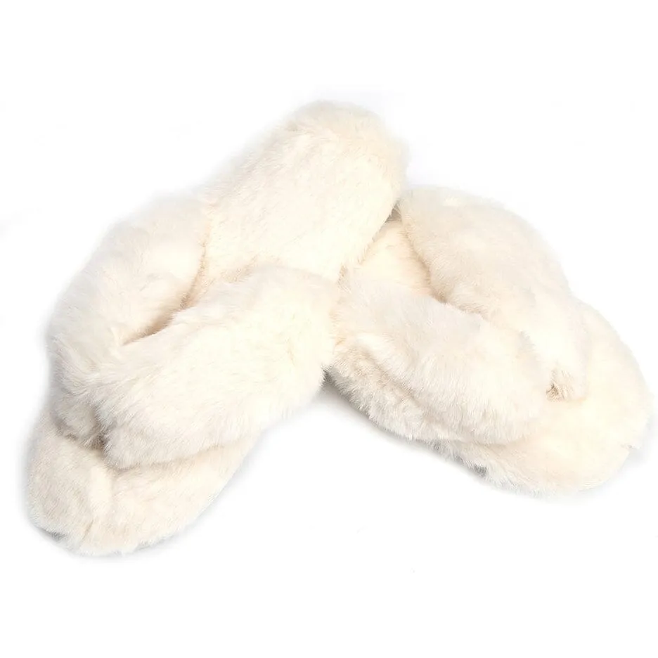 Roxoni Women's Indoor Cute Plush With Contrast Trimming House Slipper