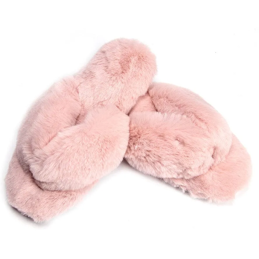 Roxoni Women's Indoor Cute Plush With Contrast Trimming House Slipper