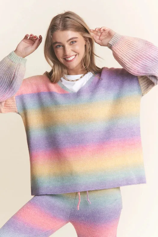 Soft Blended Multi Color Knit Top