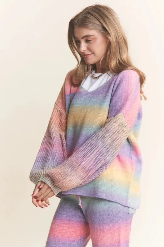 Soft Blended Multi Color Knit Top