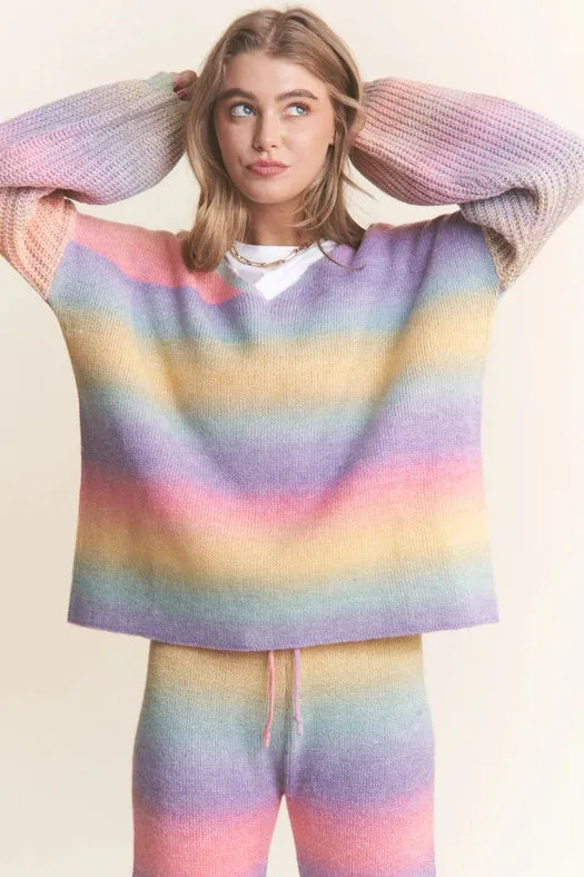 Soft Blended Multi Color Knit Top